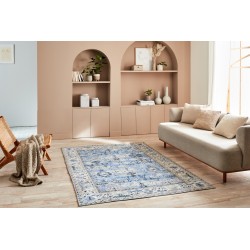 Tapis ERA bleu motif floral 200x290 cm