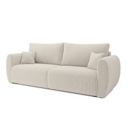 Canapé droit REFA convertible velours côtelé beige 3 places