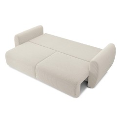 Canapé droit REFA convertible velours côtelé beige 3 places