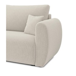 Canapé droit REFA convertible velours côtelé beige 3 places