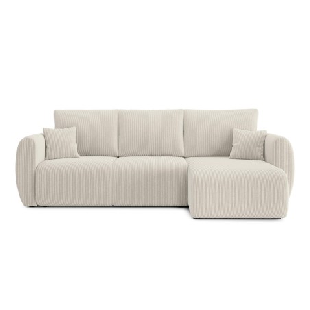 Canapé d'angle REFA convertible velours côtelé beige 4 places