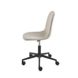 Chaise de bureau LENA velours beige 5 roulettes