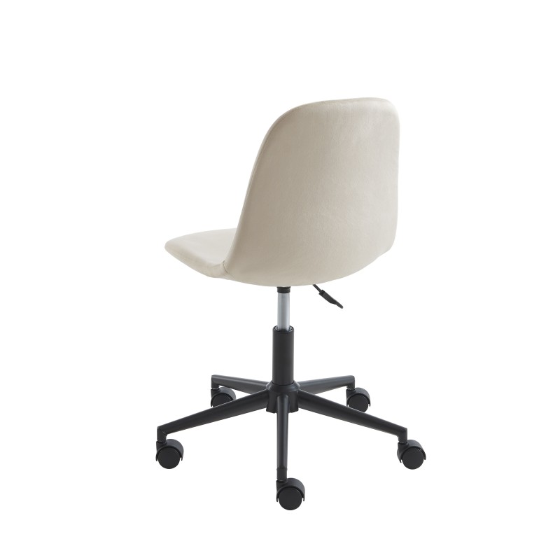 Chaise de bureau LENA velours beige 5 roulettes