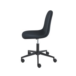 Chaise de bureau LENA velours noir 5 roulettes