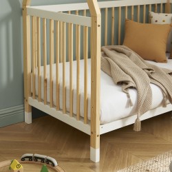 Lit bébé TIPI pin et blanc 70x140 sommier inclus