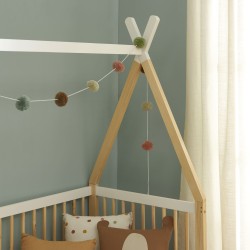 Lit bébé TIPI pin et blanc 70x140 sommier inclus
