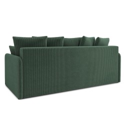 Canapé droit LUKA convertible velours côtelé vert 3 places
