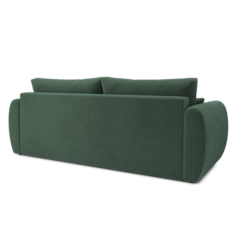 Canapé droit REFA convertible velours côtelé vert 3 places
