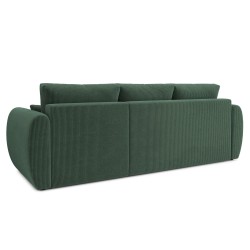 Canapé d'angle REFA convertible velours côtelé vert 4 places