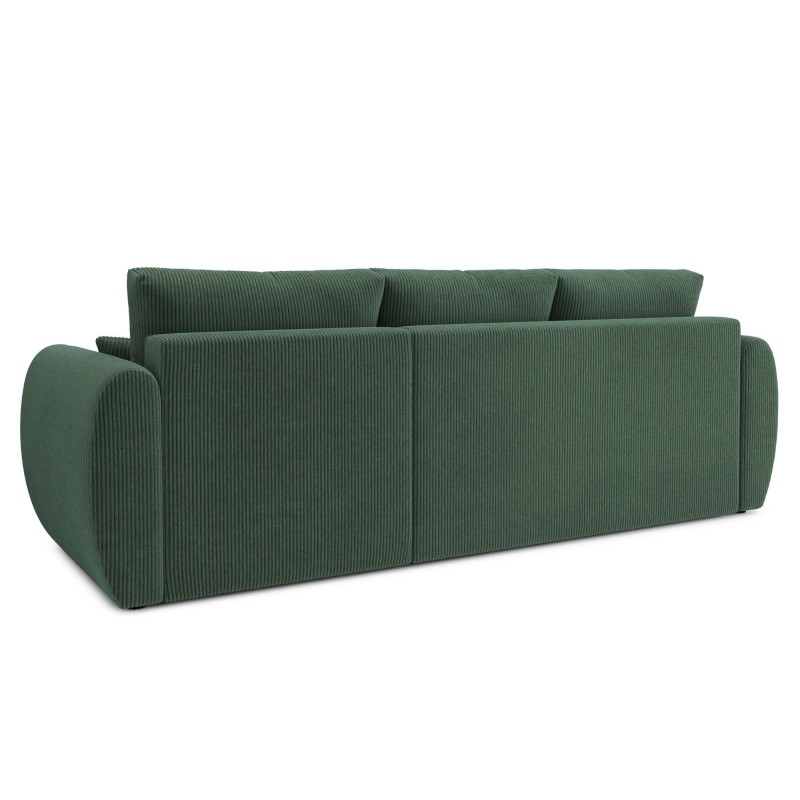 Canapé d'angle REFA convertible velours côtelé vert 4 places