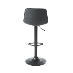 Lot de 2 tabourets TOM en PU noir avec pieds noir