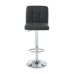 Lot de 2 tabourets GARY en PU noir avec pieds argenté