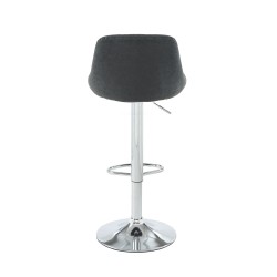 Lot de 2 tabourets MATT en PU noir avec pieds argenté