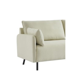 Canapé droit GABIN fixe tissu beige 3 places