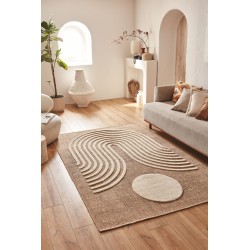 Tapis PIA blanc motif géométrique 200x290 cm