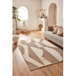 Tapis PIA blanc motif abstrait 120x160 cm