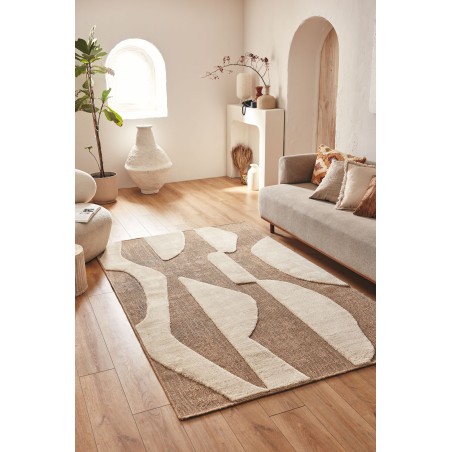 Tapis PIA blanc motif abstrait 160x230 cm