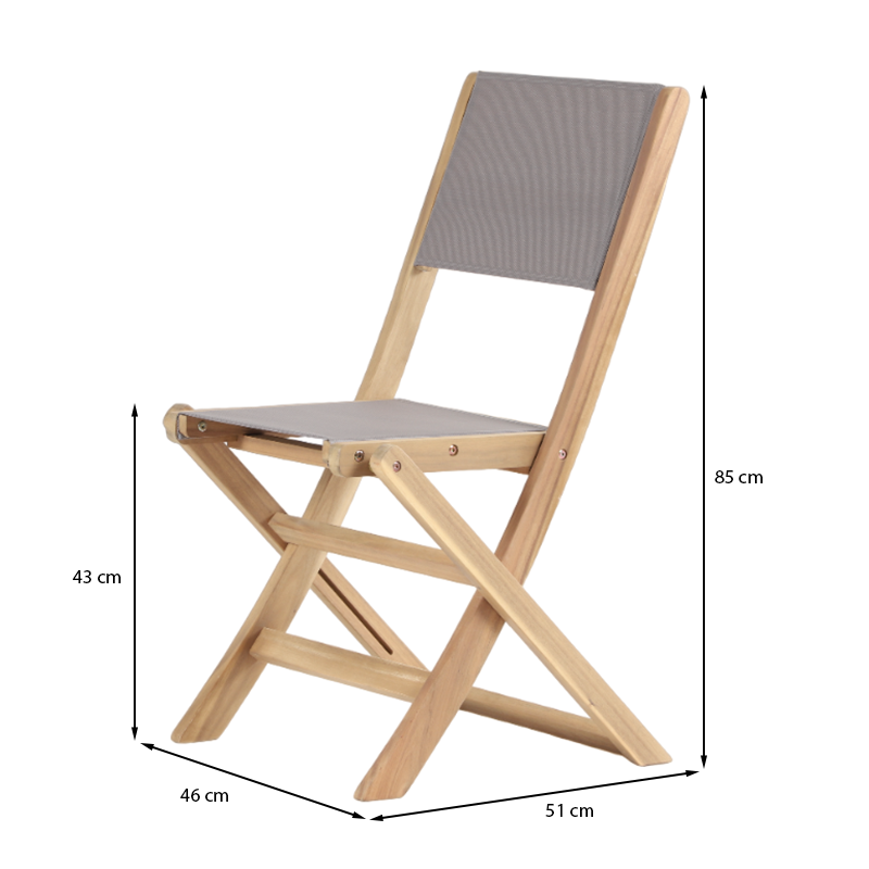 Ensemble table et chaises MOLA 8 places extensible 160/220 cm en bois d'acacia FSC blanchi et textilène