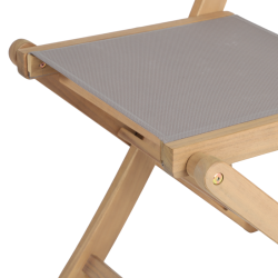 Ensemble table et chaises de jardin RIMINI 2 places en bois d'acacia et textilène taupe
