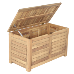 Coffre de jardin TERA en bois d'acacia blanchi 100% FSC 90x45x50 cm