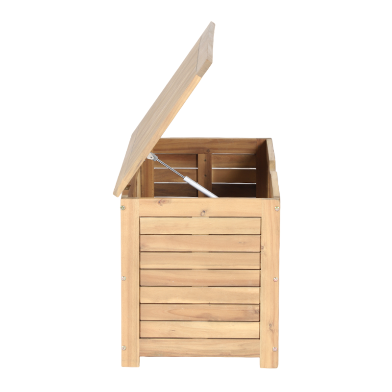 Coffre de jardin TERA en bois d'acacia blanchi 100% FSC 90x45x50 cm