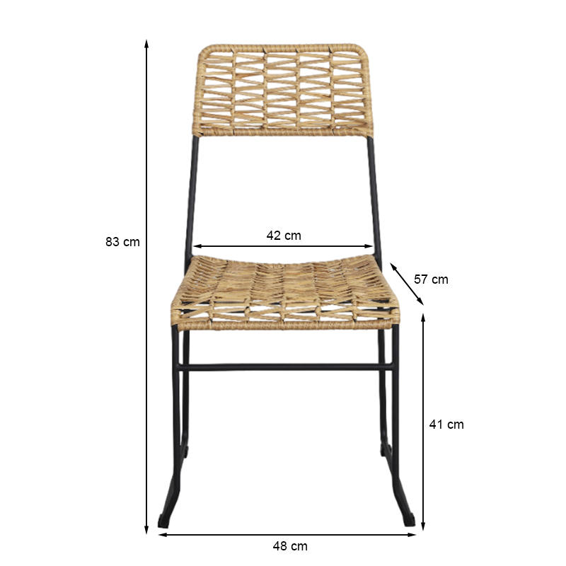 Lot de 2 chaises MASSA en résine tressée coloris naturel
