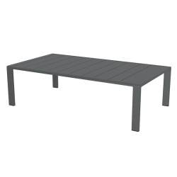 Salon de jardin DINA 5 places aluminium gris foncé et coussins gris clair