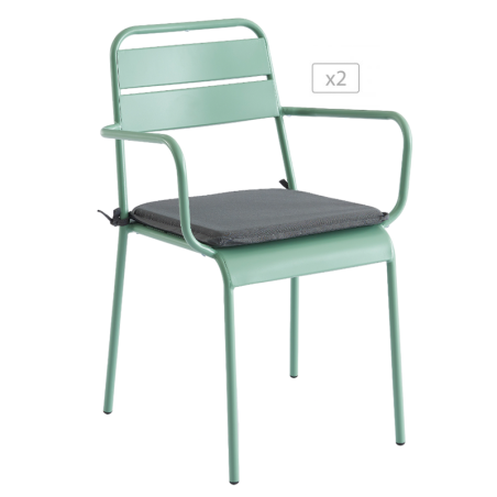 Lot de 2 chaises PANTONE en acier vert menthe