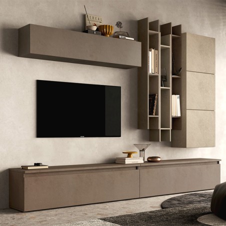 Etagère murale MARINA effet argile 138cm