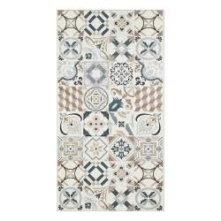 Tapis de cuisine YARA marron motif carreaux de ciment 80x150cm
