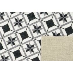 Tapis de cuisine YARA noir motif carreaux de ciment 80x150cm
