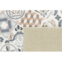Tapis de cuisine YARA marron motif carreaux de ciment 70x180cm