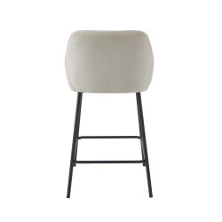 Lot de 2 tabourets de bar NILS tissu beige