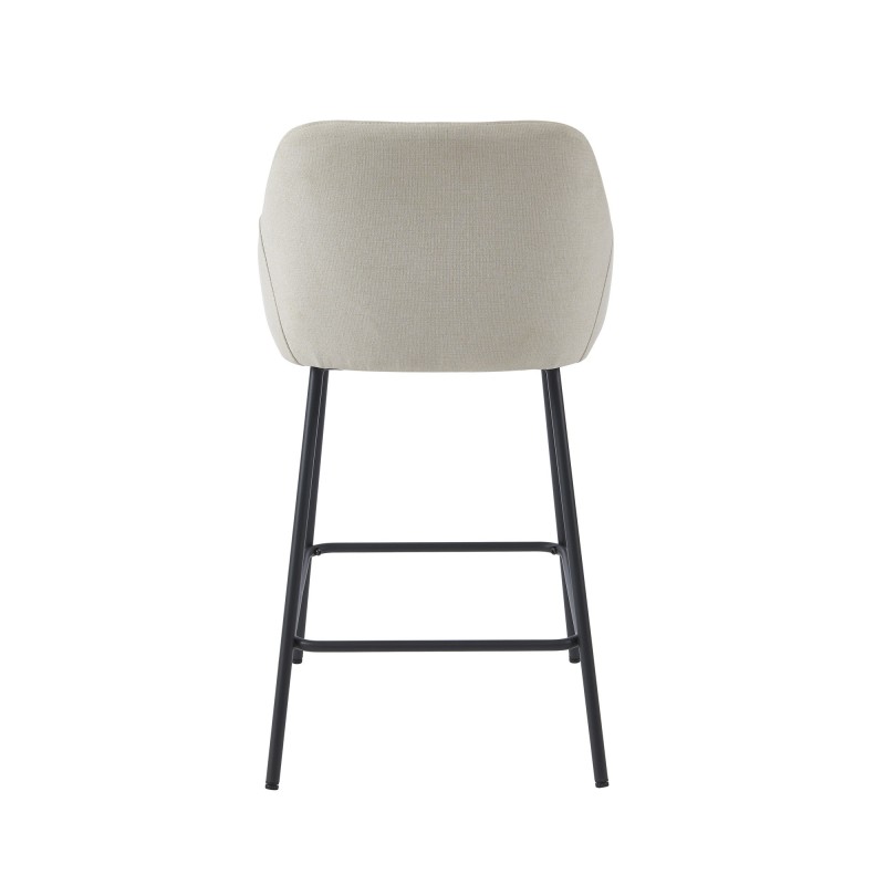 Lot de 2 tabourets de bar NILS tissu beige