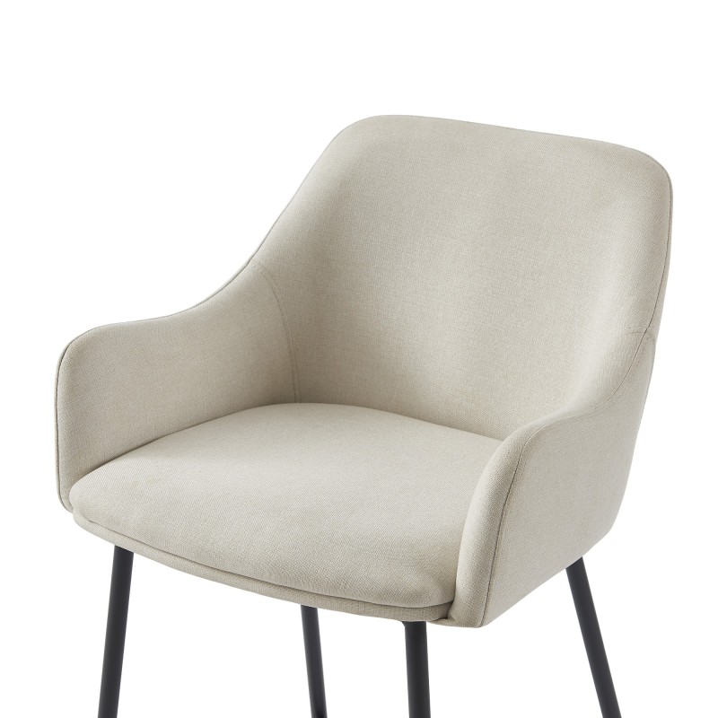 Lot de 2 tabourets de bar NILS tissu beige