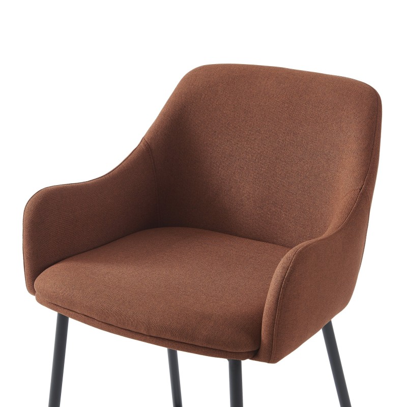 Lot de 2 tabourets de bar NILS tissu terracotta