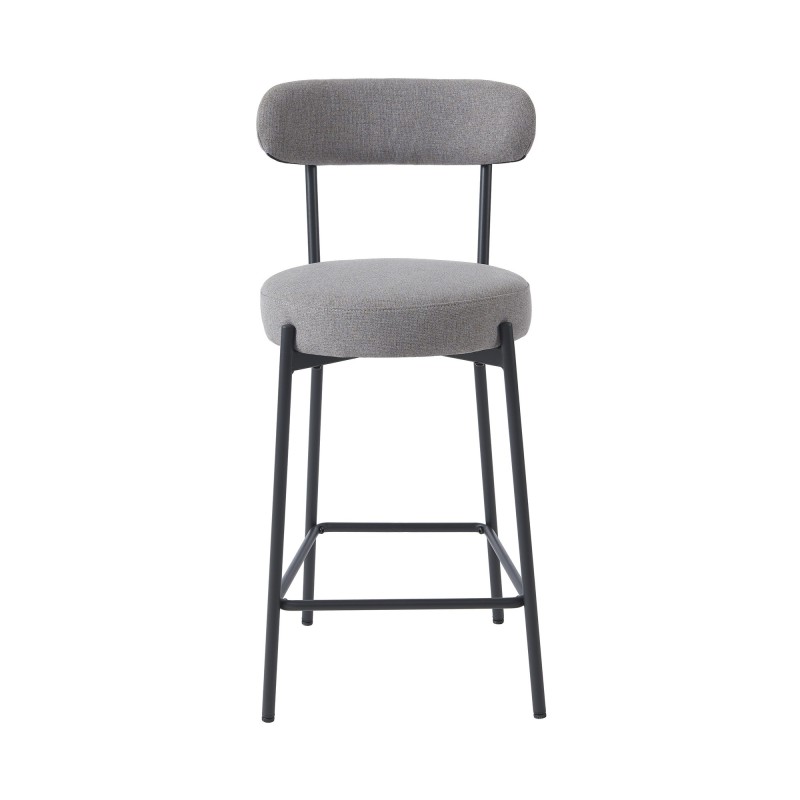 Lot de 2 tabourets de bar NOA tissu gris