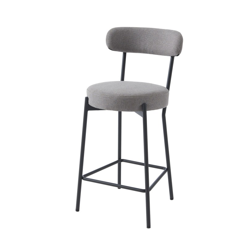 Lot de 2 tabourets de bar NOA tissu gris