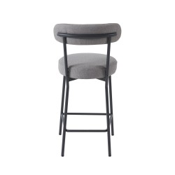 Lot de 2 tabourets de bar NOA tissu gris