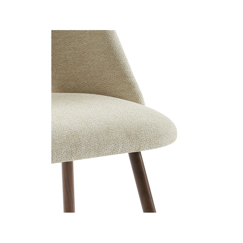 Lot de 2 chaises ELISABETH tissu beige pieds effet chêne