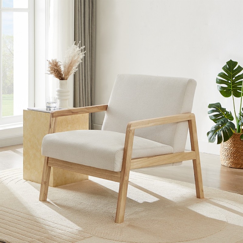 Fauteuil BONIFACIO en tissu beige