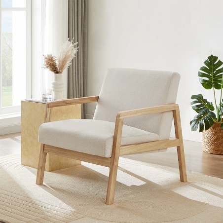 Fauteuil BONIFACIO en tissu beige