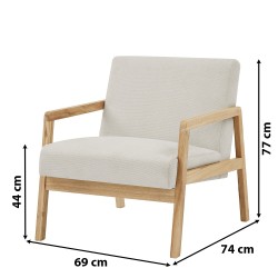 Fauteuil BONIFACIO en tissu beige