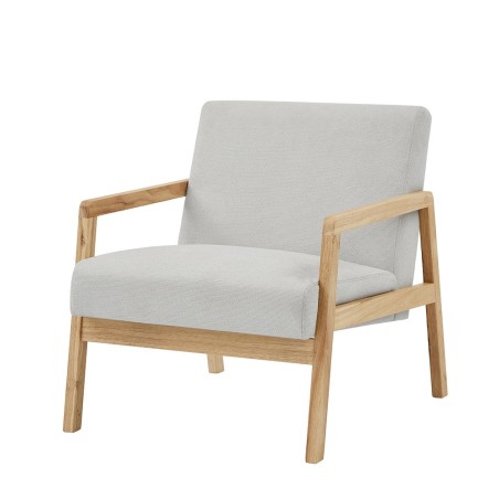 Fauteuil BONIFACIO en tissu gris clair