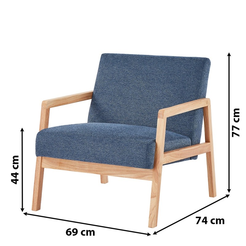 Fauteuil BONIFACIO en tissu bleu