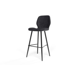 Lot de 2 tabourets de bar ETHAN en PU noir