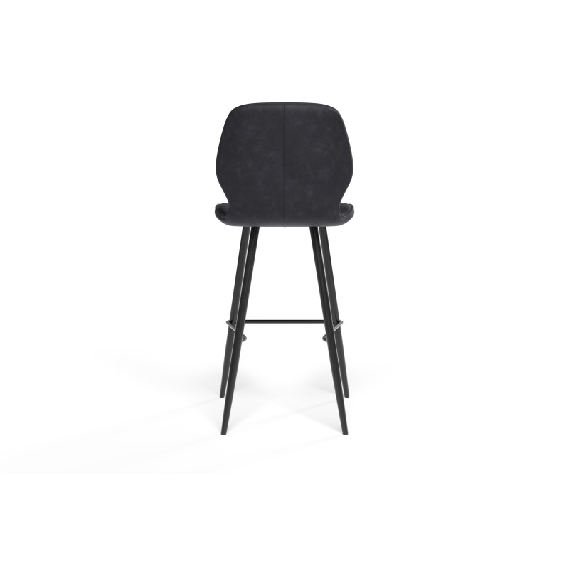 Lot de 2 tabourets de bar ETHAN en PU noir