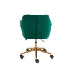 Fauteuil MONACO en velours vert avec pieds dorés