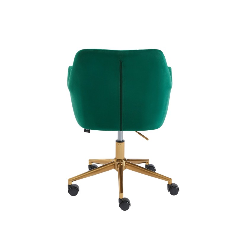Fauteuil MONACO en velours vert avec pieds dorés