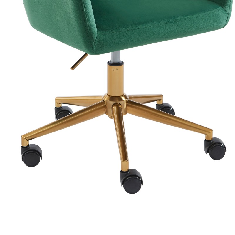 Fauteuil MONACO en velours vert avec pieds dorés